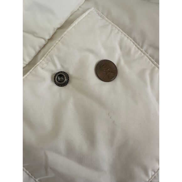 American Eagle Puffer Vest Reversible White Green Quilted Down Outerwear size - Picture 10 of 12